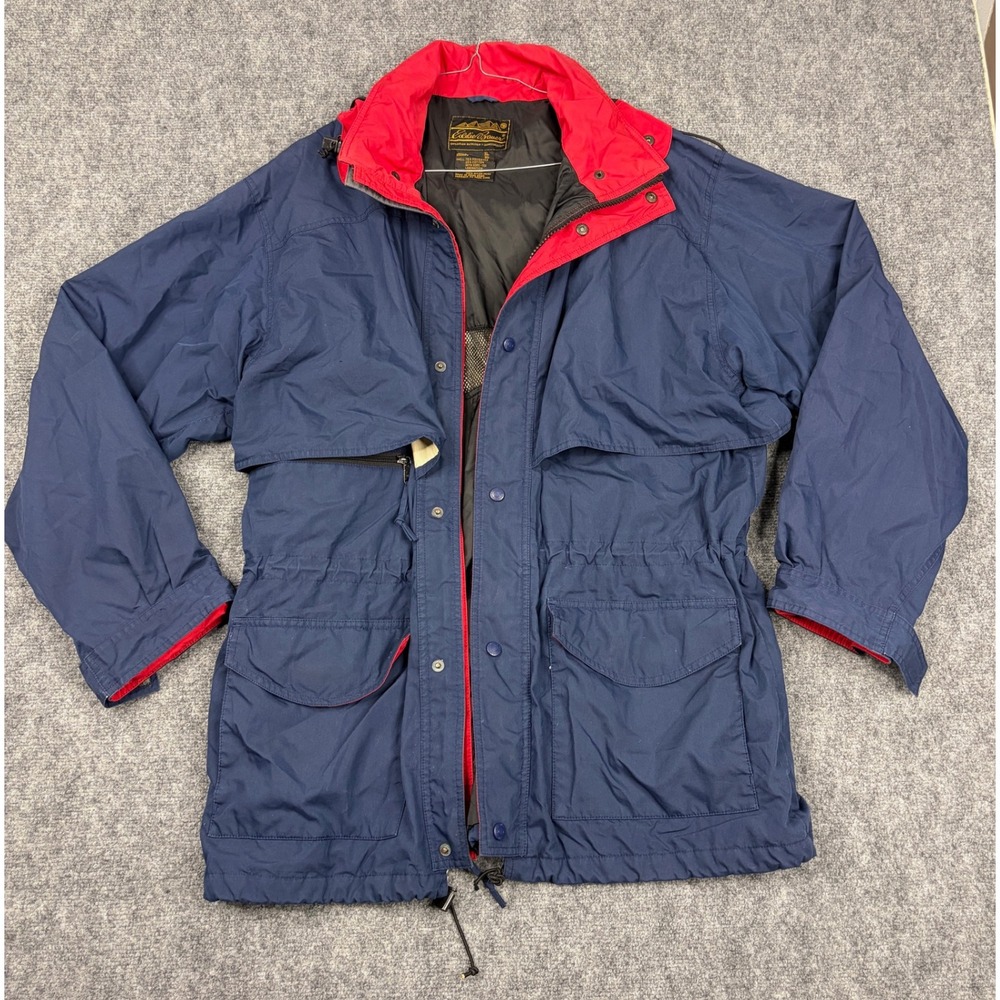 Eddie Bauer Vintage Gore-Tex Mountain Parka Jacket Navy Red Mens XL